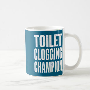 Caneca De Café Humor Entupindo Campeão de Piadas de Banheiro Vaso