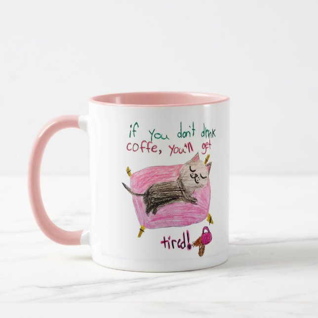 Caneca de Café Humor Gato Sonolento – Caneca de Ga (Esquerda)