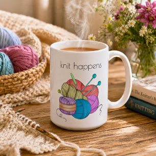 Caneca De Café Humor Knit Acontece
