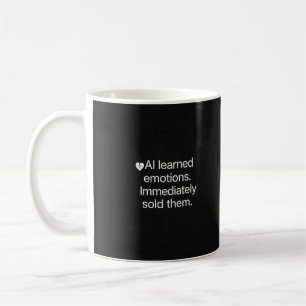 Caneca De Café Humor Negro IA Criptomoeda Cota Minimalista Design