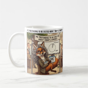 Caneca de Café Humor no Trabalho Engraçado Raposa