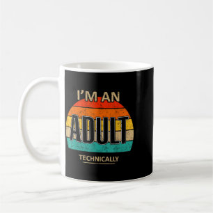 Caneca De Café Humor Retrô Divertido Um Adulto Tecnicamente Sarcá