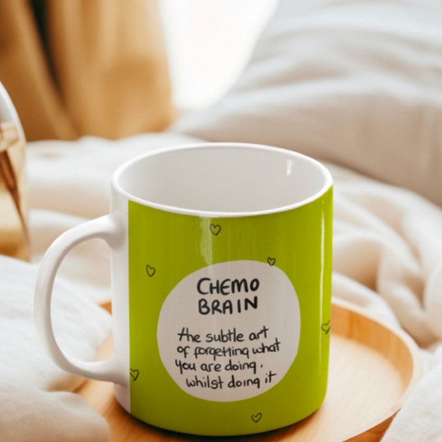 Caneca De Café Humor sobre câncer no cérebro quimio (Criador carregado)