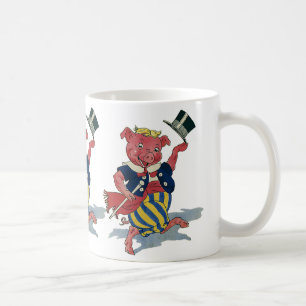 Caneca De Café Humor Vintage, Bons Danças de Porcos Dançantes