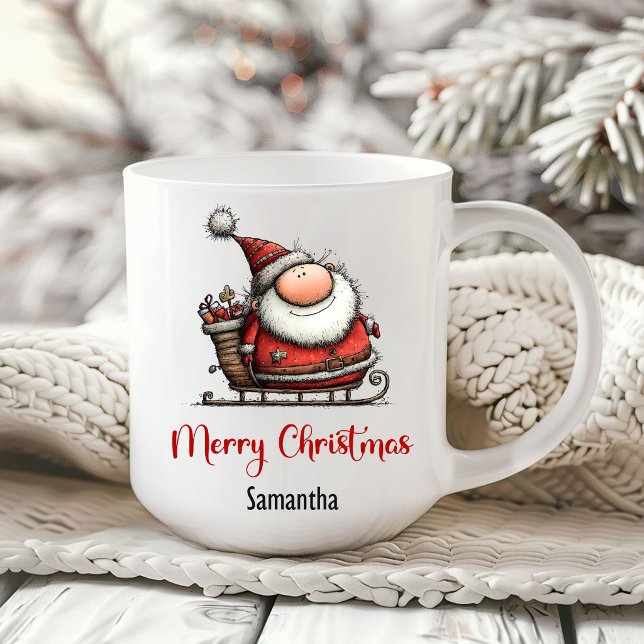 Caneca de Café Humorística do Papai Noel Excêntric (Humorous Quirky Santa Claus Coffee Mug)