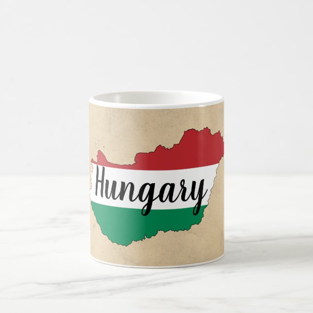 Caneca De Café Hungria Flag Silhouette (Centro)