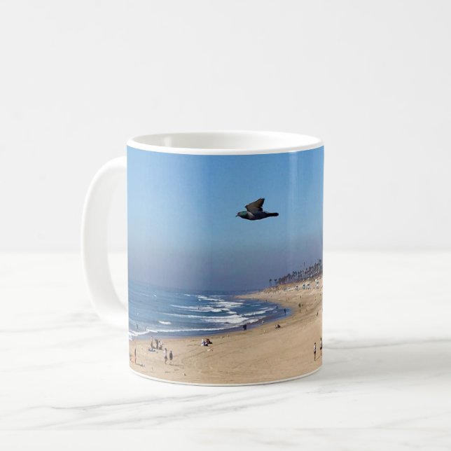 Caneca De Café Huntington Beach, Califórnia (Frente Esquerda)