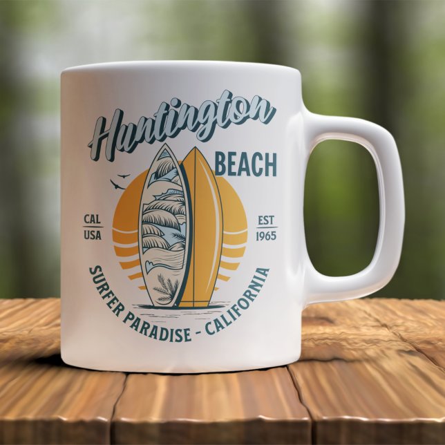 Caneca De Café Huntington Beach California Funny California Beach (Criador carregado)