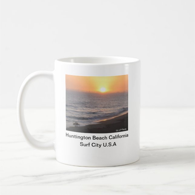 Caneca De Café Huntington Beach "Cidade das Ondas" (Esquerda)