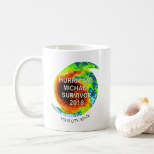 Caneca De Café HURRICANE MICHAEL SURVIVOR 2018 Cidade, Estado