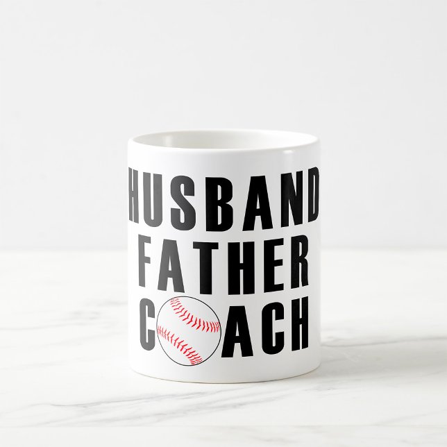 Caneca De Café Husband Father Coach Baseball Dad Quote (Criador carregado)