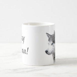 Caneca De Café Huskies Siberianos Cachorro , Husky Mamãe