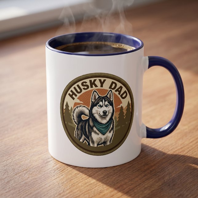 Caneca de Café Husky Dad | Presente para Pai de Hu (Criador carregado)