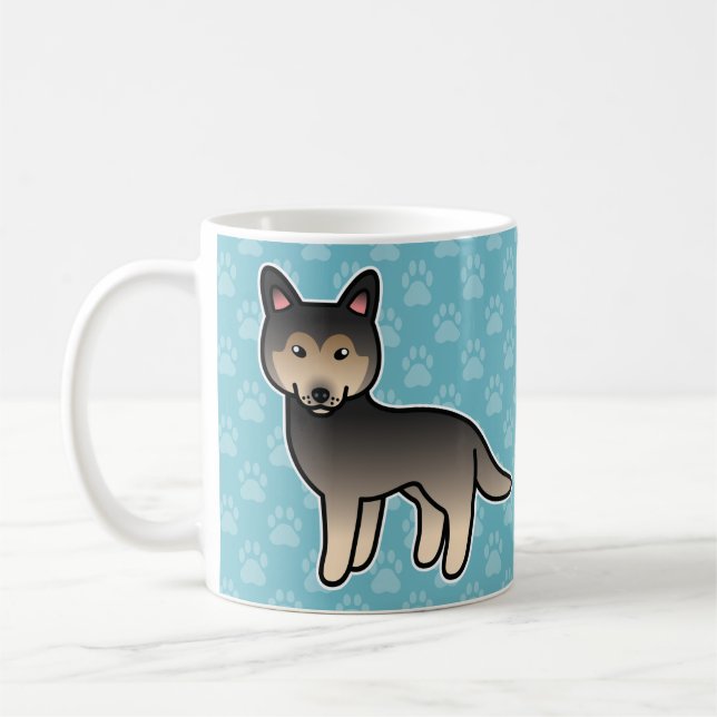 Caneca De Café Husky Siberiano Cartoon Agouti (Esquerda)