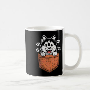 Caneca De Café Husky Siberiano no Seu Bolso Frente