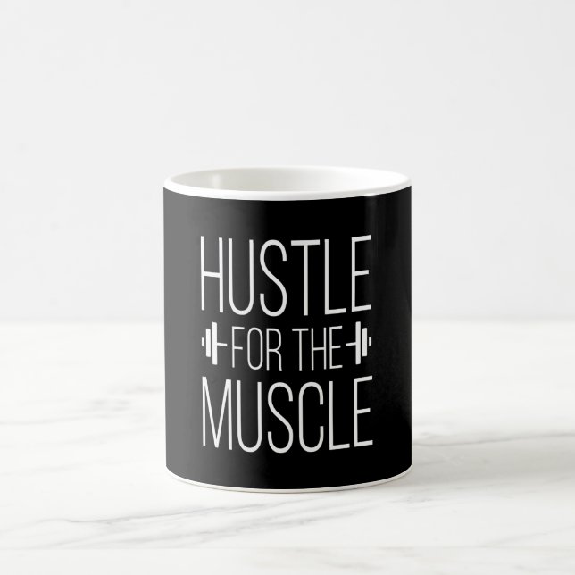 Caneca De Café Hustle Para O Edifício Muscular Da Malhação Muscul (Centro)