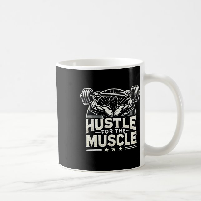 Caneca De Café Hustle Para O Muscle Barbell Bodybuilding (Direita)