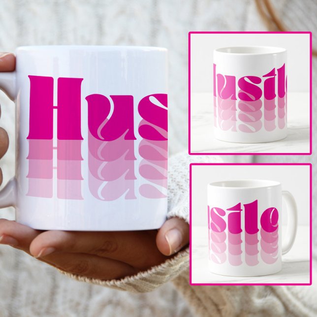 Caneca de Café Hustle Rosa Chefe Mulher (Criador carregado)