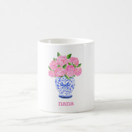 Caneca De Café Hydrangea Chinoiserie de Cor da Água