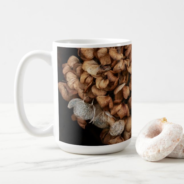 Caneca De Café Hydrangea desbotada (Com Donut)