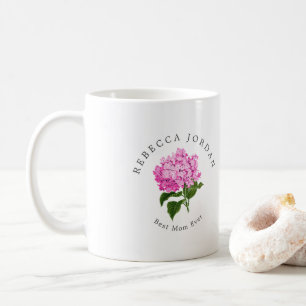 Caneca De Café Hydrangea Grande Milenar, Rosa, Melhor Mãe Nunca