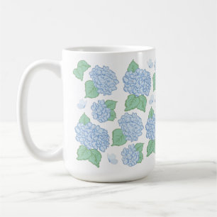 Caneca De Café Hydrangea Mug Azul Claro