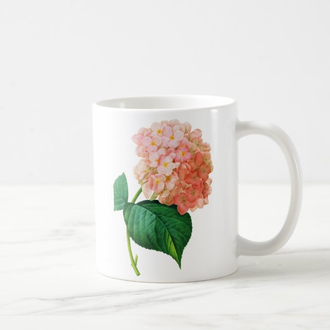 Caneca De Café Hydrangea rosa por Pierre Joseph Redoute (Direita)