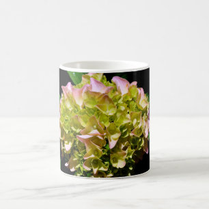 Caneca De Café Hydrangea verde e rosa