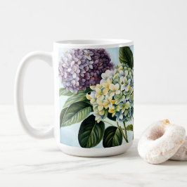 Caneca De Café Hydrangeas - Flor de Pastel Clássico