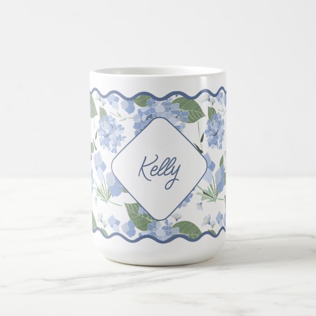 Caneca De Café Hydrangeas Girly Classy Personalizou Costeira (Centro)