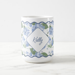 Caneca De Café Hydrangeas Girly Classy Personalizou Costeira
