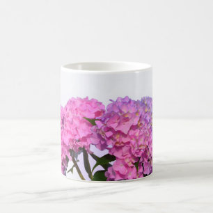 Caneca De Café Hydrangeas Rosa e Azul