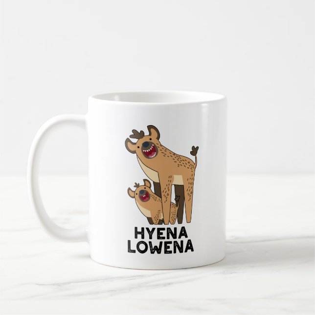 Caneca De Café Hyena Lowena Funny Animal Hyena Pun (Esquerda)