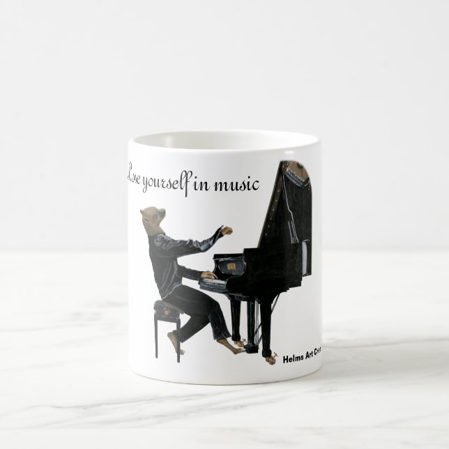 Caneca De Café Hyena Piano Music Player Fantasy Coffee Mug (Centro)
