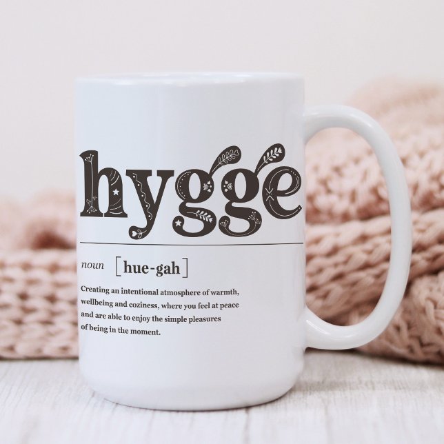 Caneca De Café Hygge Definition Danish Cote Cozy Season (Hygge Definition Mug, Danish Quote meaning, comfort & cozy sweater weather togetherness season)