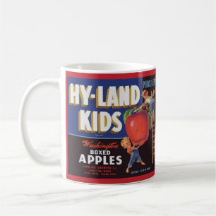 Caneca De Café Hyland Kids 1950, impressão da etiqueta das Apple