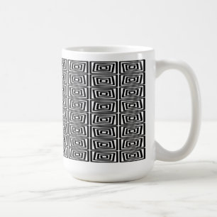 Caneca De Café Hypnotic preto e branco esquadrado