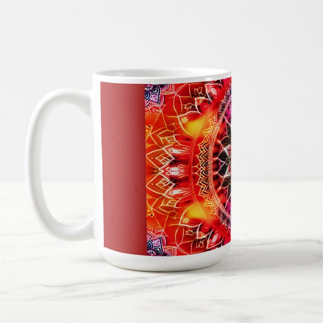 Caneca De Café Hypnotic Red Mandala (Esquerda)