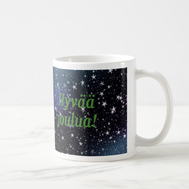 Caneca De Café Hyvää joulua! Feliz Natal em finlandês (Direita)