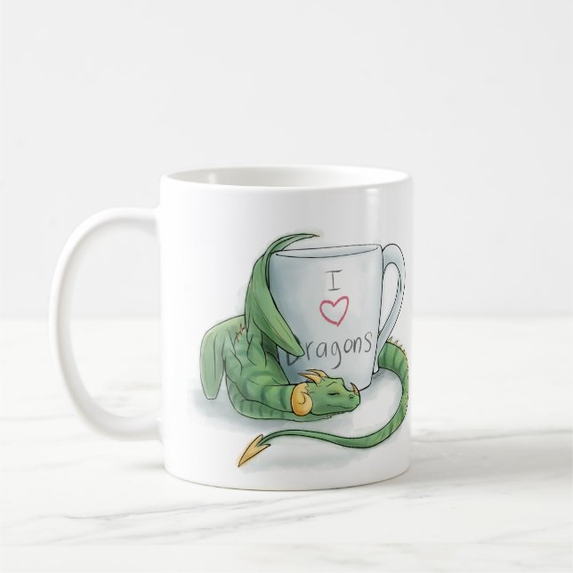 Caneca De Café I <3 Dragon Mug (Esquerda)