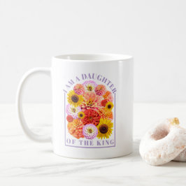 Caneca De Café I Am a Daughter of the King Floral Affirmation