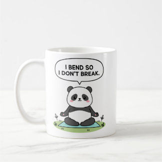 Caneca De Café “I Bend So I Don’t Break” panda design