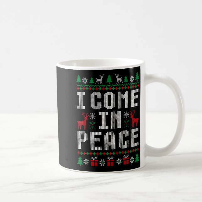 Caneca De Café I Come In Peace Couple Matching Ugly Christmas Swe (Direita)