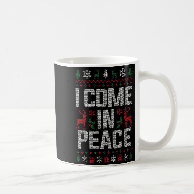Caneca De Café I Come In Peace Couple Matching Ugly Christmas Swe (Direita)