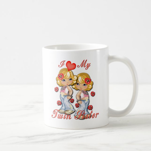 Caneca De Café I (Coração) minha irmã gêmea (Direita)