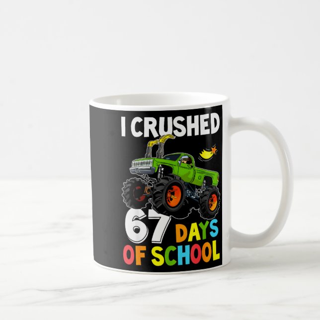 Caneca De Café I Crushed 67 Days Of School Funny Six Seven Meme B (Direita)