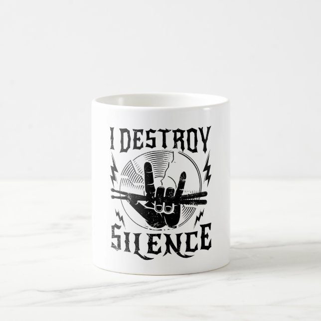 Caneca De Café I Destroy Silence Music Coffee Mug (Centro)