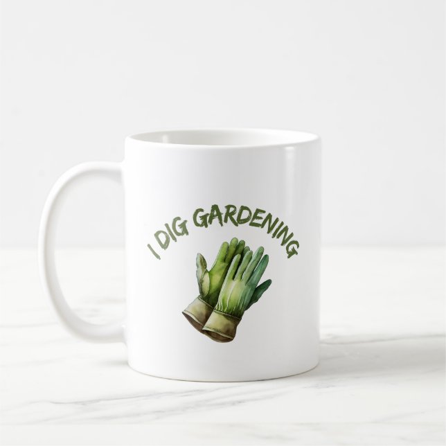 Caneca De Café I Dig Gardening | Engraçado Gardening (Esquerda)