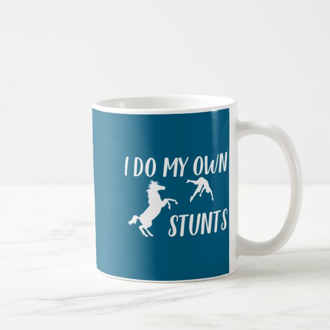 Caneca De Café I Do My Own Stunts Horse Funny  (Direita)
