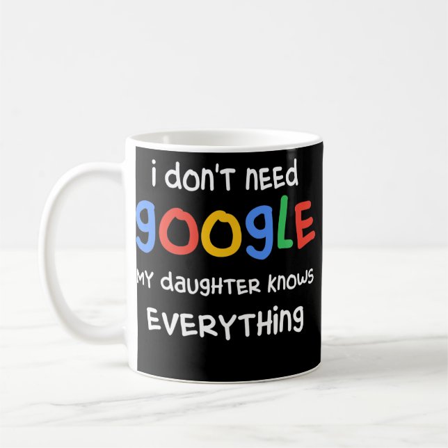Caneca De Café I Don't Need Google My Daughter Know Everything (Esquerda)